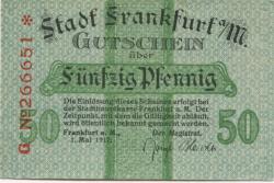 Frankfurt - Stadt - 1.5.1917 - 50 Pfennig 