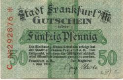 Frankfurt - Stadt - 1.5.1917 - 50 Pfennig 