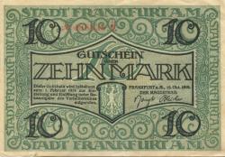 Frankfurt - Stadt - 15.10.1918 - 1.2.1919 - 10 Mark 