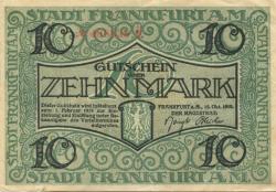 Frankfurt - Stadt - 15.10.1918 - 1.2.1919 - 10 Mark