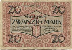 Frankfurt - Stadt - 15.10.1918 - 1.2.1919 - 20 Mark