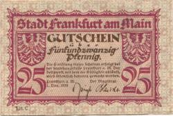 Frankfurt - Stadt - 1.11.1919 - 25 Pfennig