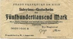 Frankfurt - Stadt - 1.8.1923 - 500000 Mark 
