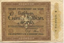 Frankfurt - Stadt - 1.8.1923 - 1 Million Mark 