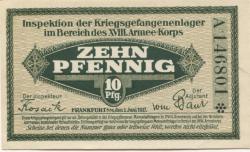 Frankfurt - Inspektion der Kriegsgefangenenlager im Bereich des XVIII.Armeekorps - 1.6.1917 - 10 Pfennig