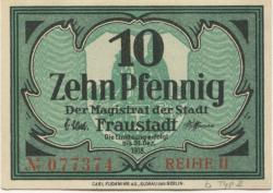Fraustadt (heute: PL-Wschowa) - Stadt - - 31.12.1918 - 10 Pfennig