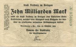 Freiburg - Stadt - 23.10.1923 - 10 Milliarden Mark