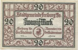 Freiburg - Stadt - 1.11.1918 - 20 Mark 