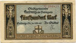 Freiburg - Stadt - 1.10.1922 - 500 Mark 