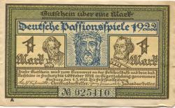 Freiburg - Deutsche Passionsspiele, Festspielleitung - 1.3.1922 - 1.10.1922 - 1 Mark