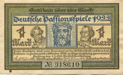 Freiburg - Deutsche Passionsspiele, Festspielleitung - 1.3.1922 - 1.10.1922 - 1 Mark