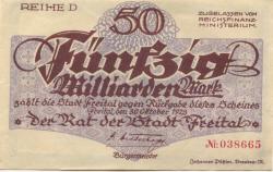 Freital - Stadt - 30.10.1923 - 50 Milliarden Mark