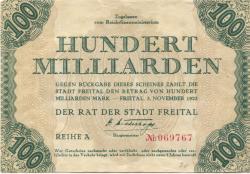 Freital - Stadt - 3.11.1923 - 100 Milliarden Mark