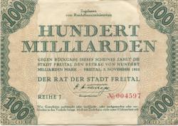 Freital - Stadt - 3.11.1923 - 100 Milliarden Mark
