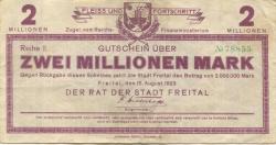 Freital - Stadt - 15.8.1923 - 2 Millionen Mark 
