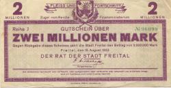 Freital - Stadt - 15.8.1923 - 2 Millionen Mark 