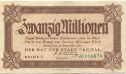 Freital - Stadt - 24.9.1923 - 20 Millionen Mark