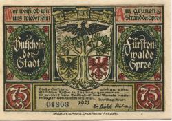 Fürstenwalde - Stadt - 1921 - 75 Pfennig
