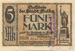 Fulda - Stadt - - 1.1.1923 - 5 Mark 