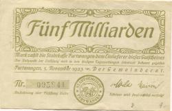 Furtwangen - Stadt - 5.11.1923 - 5 Milliarden Mark 