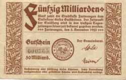 Furtwangen - Stadt - 5.11.1923 - 50 Milliarden Mark 