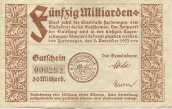 Furtwangen - Stadt - 5.11.1923 - 50 Milliarden Mark 