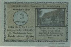 Gardelegen - Kaufmännischer Verein eV - 1.3.1921 - 1.4.1922 - 10 Pfennig 