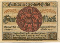 Geisa - Stadt - 1921 - 1 Mark 