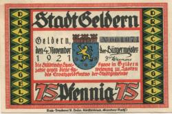 Geldern - Stadt - 4.11.1921 - 75 Pfennig 