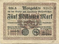 Gelsenkirchen - Stadt und Kreis - 9.8.1923 - 5 Millionen Mark 
