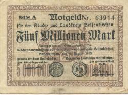 Gelsenkirchen - Stadt und Kreis - 9.8.1923 - 5 Millionen Mark 