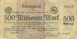 Gelsenkirchen - Stadt und Kreis - 6.10.1923 - 500 Millionen Mark 