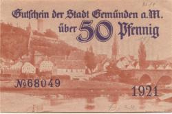 Gemünden - Stadt - 1921 - 50 Pfennig 