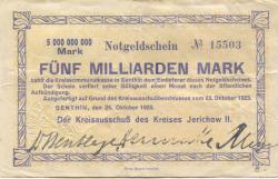 Genthin - Kreis Jerichow II - 24.10.1923 - 5 Milliarden Mark