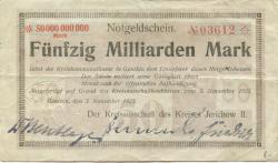 Genthin - Kreis Jerichow II - 3.11.1923 - 50 Milliarden Mark