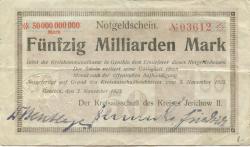 Genthin - Kreis Jerichow II - 3.11.1923 - 50 Milliarden Mark 