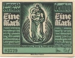 Genthin - Stadt - 1.7.1921 - 1 Mark