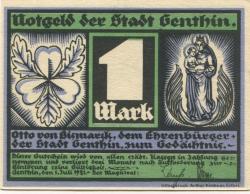 Genthin - Stadt - 1.7.1921 - 1 Mark 