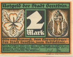 Genthin - Stadt - 1.7.1921 - 2 Mark