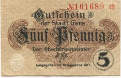 Gera - Stadt - 1917 - 5 Pfennig