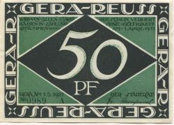 Gera - Stadt - 1.5.1921 - 50 Pfennig