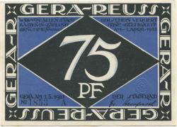 Gera - Stadt - 1.5.1921 - 75 Pfennig