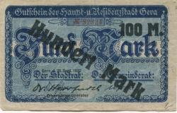 Gera - Stadt - 25.9.1922 - 8.11.1922 - 100 Mark