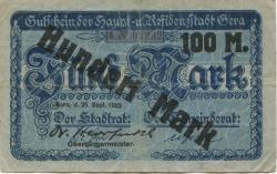 Gera - Stadt - 25.9.1922 - 8.11.1922 - 100 Mark