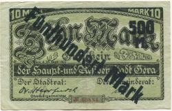 Gera - Stadt - 25.9.1922 - 8.11.1922 - 500 Mark