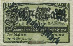 Gera - Stadt - 25.9.1922 - 8.11.1922 - 500 Mark