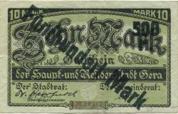Gera - Stadt - 25.9.1922 - 8.11.1922 - 500 Mark