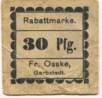 Gerbstedt - Osske, F. - -- - 30 Pfennig