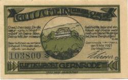 Gernrode (heute: Quedlinburg) - Stadt - 9.5.1921 - 25 Pfennig