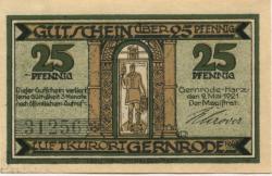 Gernrode (heute: Quedlinburg) - Stadt - 9.5.1921 - 25 Pfennig